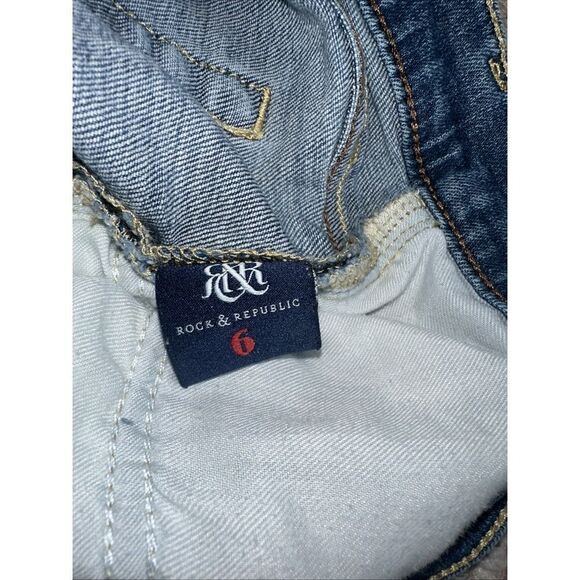 Rock & Republic Womens Denim Jean Shorts Distressed Pockets Size 6 - Picture 5 of 6
